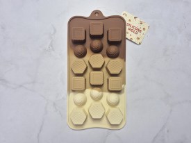 Molde silicona tricolor bombones figuras rayadas